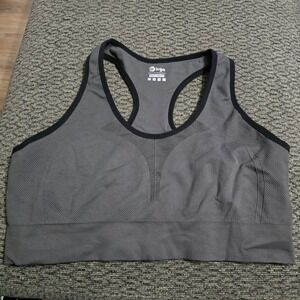 IUGA Sports Bra Womens 3XL Gray Seamless Racerback Activewear Workout